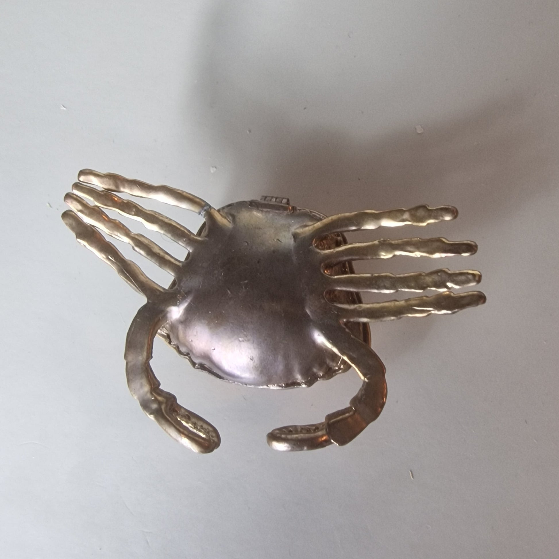 Vintage Gold-Tone Enamel Crab Jewellery Box Figural Rhinestone Animal Figurine – photo 5