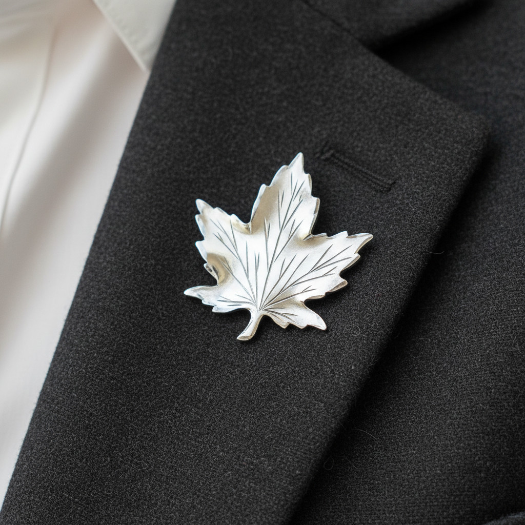Vintage Sterling Silver Leaf Brooch Botanical Maple Figural Pin Signed Mid Centu