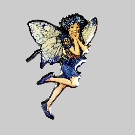 Vintage Gold-Tone Multi-Color Enamel Fairy Brooch Wings Figural Signed CMB 2005