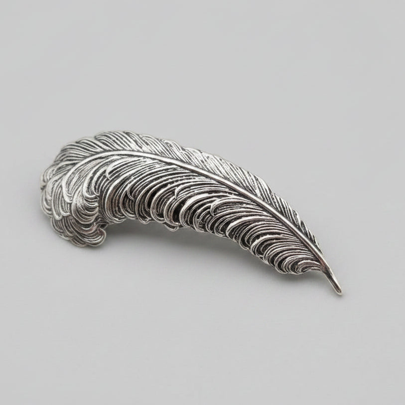 Sarah Coventry Vintage Silver-Tone Feather Brooch Figural Signed – photo 2