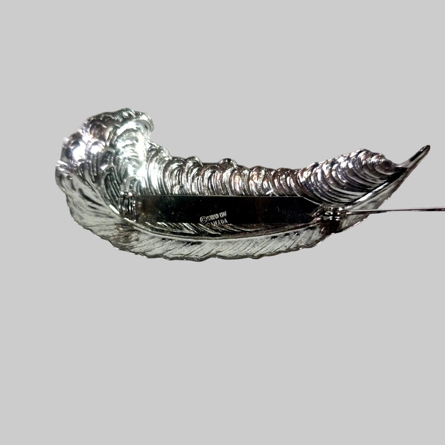 Sarah Coventry Vintage Silver-Tone Feather Brooch Figural Signed – photo 5