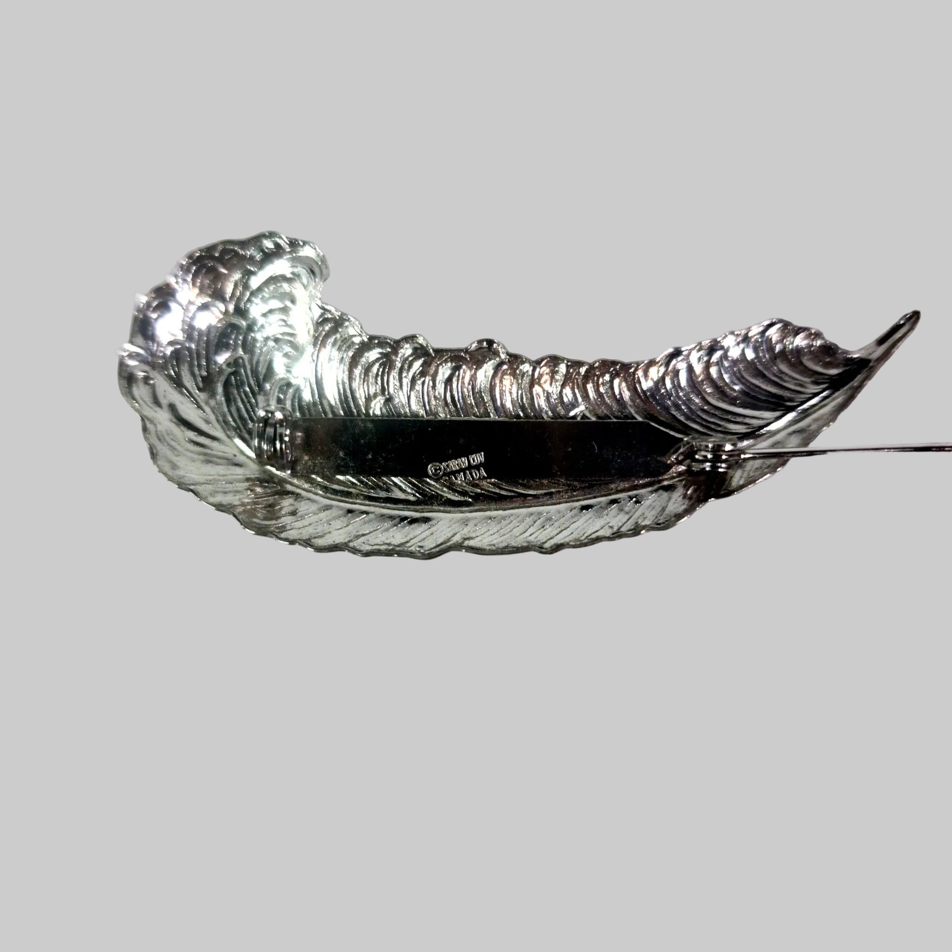 Sarah Coventry Vintage Silver-Tone Feather Brooch Figural Signed – photo 5