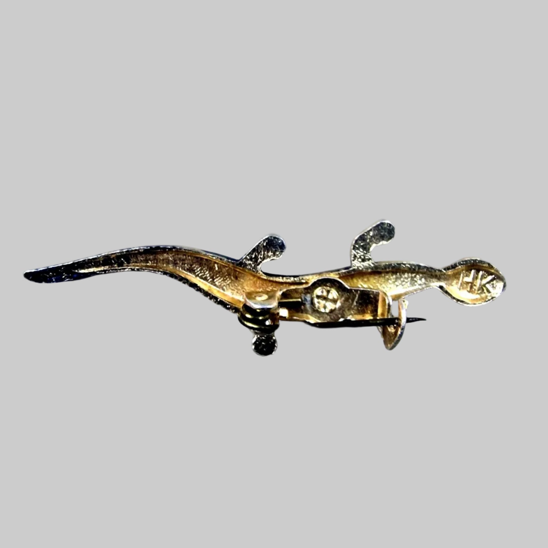 Vintage Gold-Tone Figural Cast Lizard Brooch Reptile Animal Costume Jewelry – photo 2