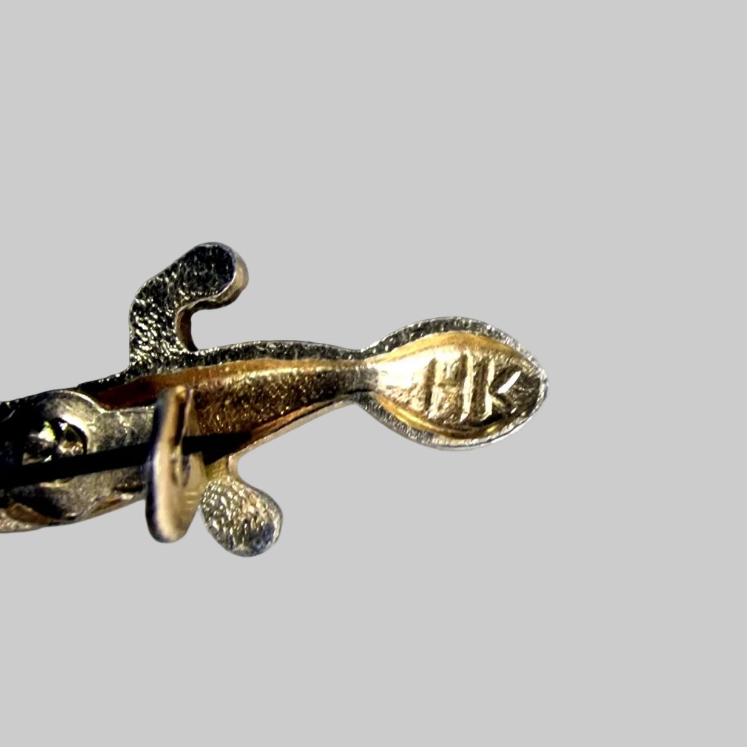 Vintage Gold-Tone Figural Cast Lizard Brooch Reptile Animal Costume Jewelry – photo 3