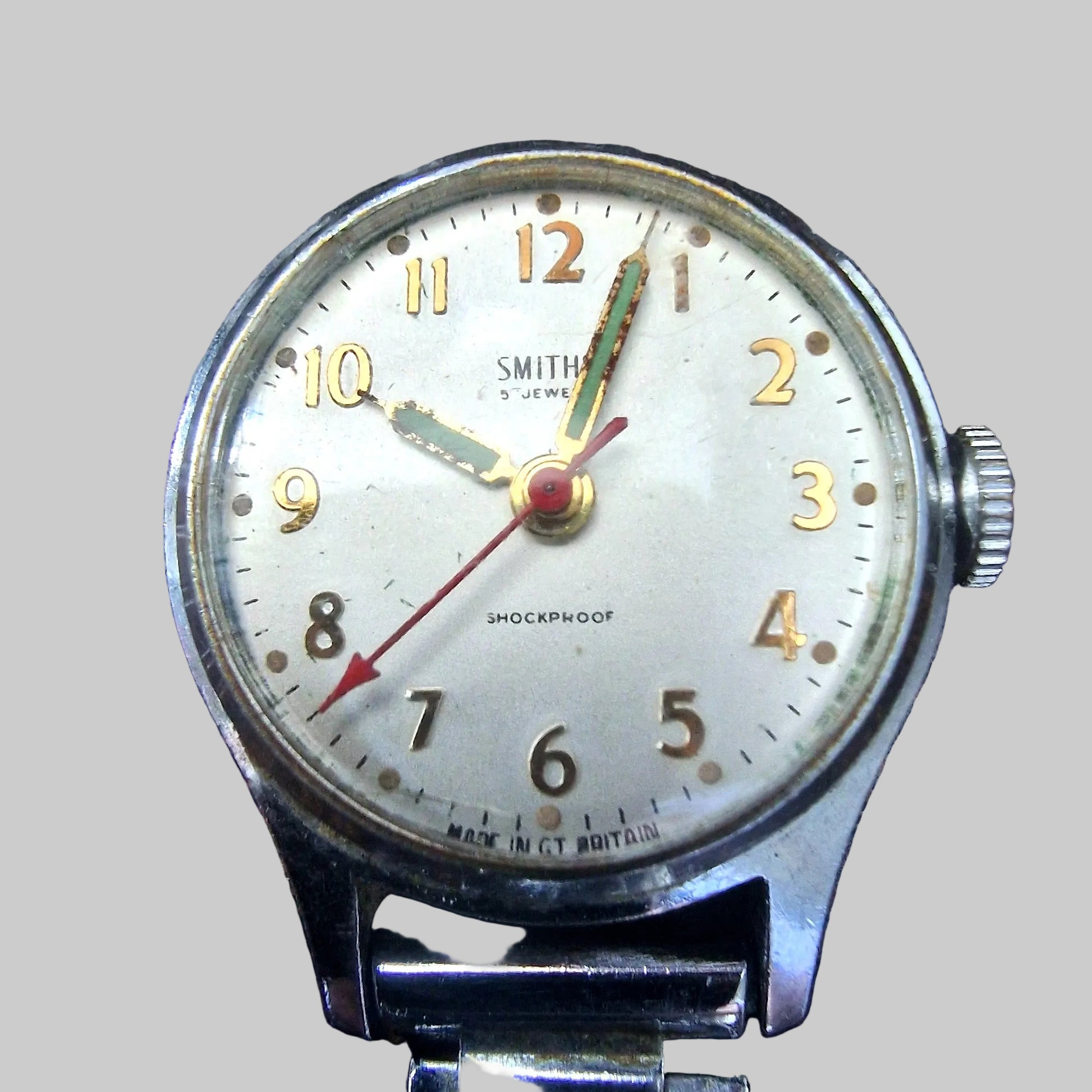 1950s Smiths Nurse Fob Watch, Stainless Steel Clip Watch, Mechanical, Signed Made in Great Britain, Mid-Century Nursing Watch – photo 3