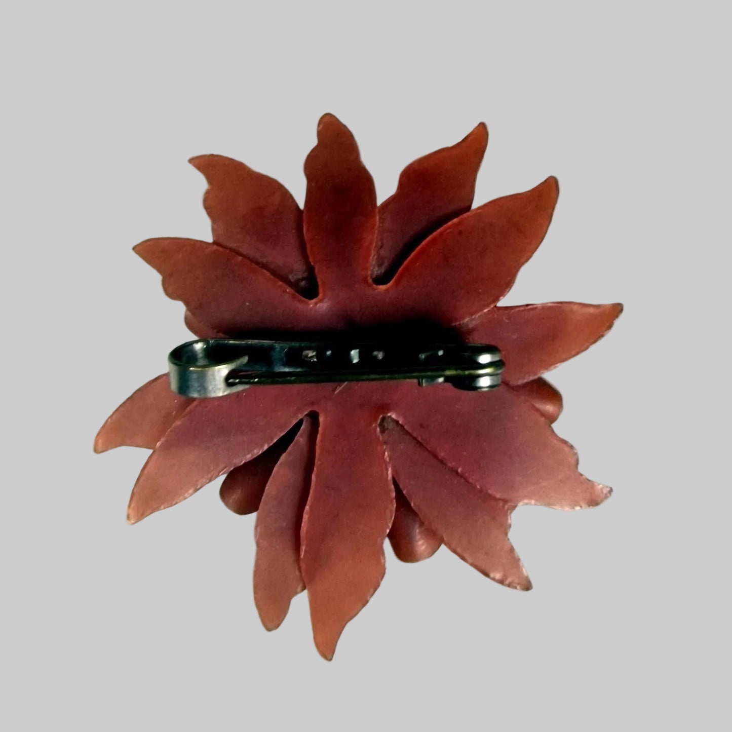 Vintage Orange Plastic Floral Brooch Botanical Pin – photo 2