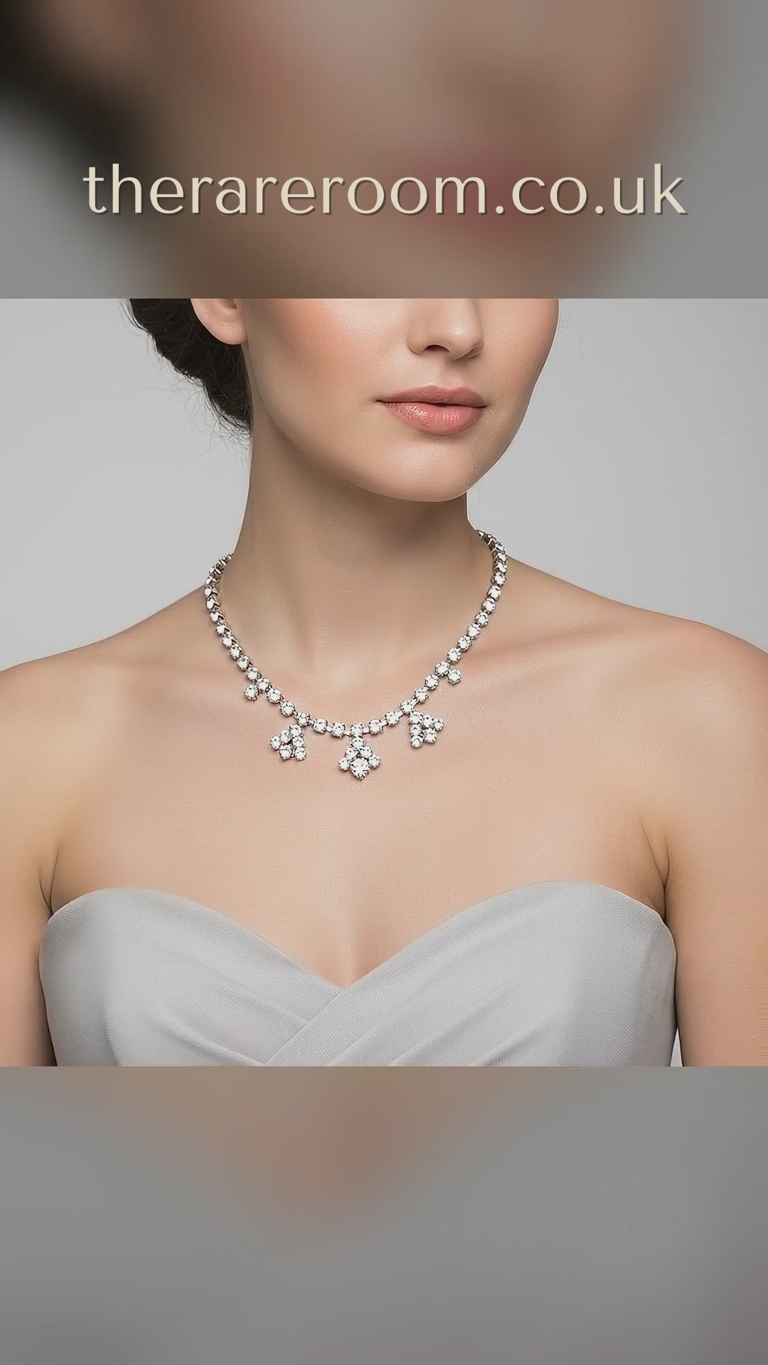 Vintage 1950s Silver-Tone Rhinestone Drop Necklace Geometric Costume Jewellery — tiktok